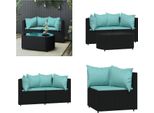 Vidaxl Set Salotto Da Giardino 3 Pezzi Con Cuscini In Poly Rattan Nero - Set Salotto Da Giardino - Set Salotto Da Giardino - Set Salotto Da Esterno - Set Salotto Da Terrazzo