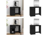 Vidaxl Tavolino Da Toilette Con Led Nero 90X50X132,5 Cm In Legno - Tavolino Da Toilette - Tavolino Da Trucco - Tavolino Da Cosmesi - Tavolino Da Toilette