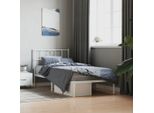The Living Store Struttura Letto Con Testiera In Metallo Bianco 100X200 Cm