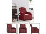 The Living Store Poltrona Relax In Pelle Finta Rosso Vino