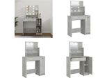 Vidaxl Tavolo Da Toilette Con Led Grigio Cemento 86,5X35X136 Cm - Tavolo Da Toilette - Tavolo Da Trucco - Tavolo Cosmetico - Tavolo Da Toilette