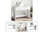 The Living Store Comodino Con Specchio Bianco 100X45X76 Cm
