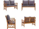Vidaxl Panca Da Giardino Con Cuscino 119 Cm In Legno Massiccio Di Acacia - Panca Da Giardino - Panche Da Giardino - Panche Di Legno - Panche Di Legno