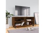 The Living Store Mobile Tv Con Rotelle Rovere Marrone 90X35X35 Cm Materiale In Legno
