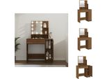 Vidaxl Tavolino Da Toilette Con Led Look Rovere Marrone 86,5X35X136 Cm - Tavolini Da Toilette