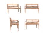 Vidaxl Panca Batavia 120 Cm In Legno Massiccio Di Teak Imbiancato - Panca Da Giardino - Panche Da Giardino - Panche Da Esterno - Panche Da Esterno