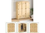 The Living Store Armadio 151,5X52X186 Cm In Legno Di Pino Massiccio