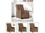 The Living Store Recliner Elettrico In Tessuto Marrone