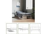 The Living Store Struttura Letto Con Testiera E Pediera In Metallo Bianco 90X190 Cm