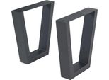 Set Di 2 Telai Da Tavolo 'Lalling' Per Tavolino Panca In Acciaio 43 X 25/40 Cm Nero