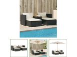 The Living Store Set Di Divani Da Giardino 5 Pezzi Con Cuscini In Poly Rattan Nero Acacia