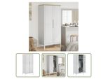 The Living Store Armadio Floro Bianco 77X53X171 Cm In Legno Di Pino Massiccio