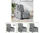 The Living Store Poltrona Relax Elettrica In Tessuto Grigio Chiaro