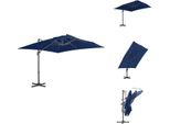 Vidaxl Ombrellone A Semaforo Con Palo In Alluminio 3 X 3 M Azzurro - Ombrelloni E Tende Da Sole