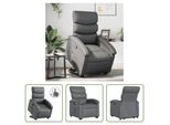 The Living Store Poltrona Relax Con Supporto In Piedi In Pelle Finta Grigia