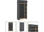 The Living Store Armadio Grigio 79 X 40 X 170 Cm Tessuto
