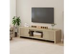 Mobile Tv 'Lukkodso' Con 3 Scomparti E 2 Ante 150 X 40 X 40 Cm Effetto Rovere