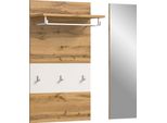 Jam Garderobe Opstelling 2 Delen Wit, Eik Decor.