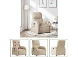 The Living Store Poltrona Massaggiante In Tessuto Microfibra Crema