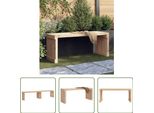 The Living Store Panca Da Giardino Allungabile 212,5X40,5X45 Cm In Legno Di Pino Massiccio