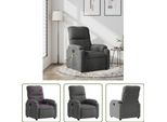The Living Store Poltrona Massaggiante In Tessuto Microfibra Grigio Scuro