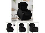 The Living Store Poltrona Relax Con Supporto In Piedi In Pelle Finta Nera