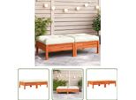 The Living Store Sgabello Da Giardino Con Cuscino 2 Pz. Legno Di Pino Massiccio Marrone Cera