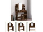 The Living Store Comò Con Specchio In Rovere Fumé 96X39X142 Cm
