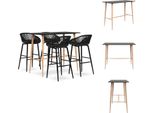 Vidaxl Set Da Bar 5 Pezzi Nero - Gruppi Da Pranzo