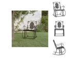 Vidaxl Sedia A Dondolo 84 Cm In Acciaio Nero - Panchine Da Giardino