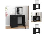 Vidaxl Tavolino Da Toilette Con Led Nero 90X50X132,5 Cm In Legno - Tavolini Da Toilette