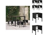 Vidaxl Sgabello Da Giardino Con Cuscino 4 Pezzi In Polirattan Nero - Elementi Per Divani Da Giardino