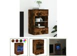 The Living Store Parete Tv Con Luci Led Rovere Fumé 40X30X60,5 Cm
