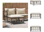 Vidaxl Sgabello Da Giardino Con Cuscini Beige In Poly Rattan - Elementi Per Divani Da Giardino