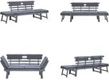 Vidaxl Panca Da Giardino Con Cuscini 2 In 1 190 Cm Grigio In Legno Massiccio Di Acacia - Panca Da Giardino - Panche Da Giardino - Panche Da Giardino In Legno - Panche Da Giardino In Legno