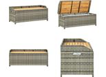 Vidaxl Panca Da Giardino Con Vano Portaoggetti 120 Cm In Poly Rattan Grigio - Panca Portaoggetti - Panca Portaoggetti Da Giardino - Panche Portaoggetti Da Giardino