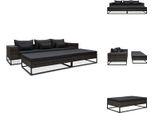 Vidaxl Set Di Divani Da Giardino 5 Pezzi Con Cuscini In Poly Rattan Grigio - Divani Da Giardino