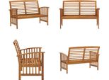 Vidaxl Panca Da Giardino 119 Cm In Legno Massiccio Di Acacia - Panca Da Giardino - Panca Da Giardino - Panca Da Patio - Panche Da Patio
