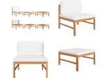 Vidaxl Set Salotto Da Giardino 3 Pezzi Con Cuscini Crema In Teak - Set Salotto Da Giardino - Set Salotto Da Giardino - Mobili Da Giardino - Set Mobili Da Giardino