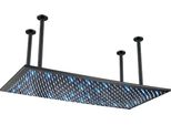 Soffione Doccia A Soffitto, Funzione Pioggia, Led Nero