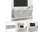 The Living Store Pensili Tv 2 Pz. Grigio Cemento 60X30X41 Cm