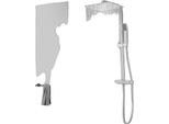 Sistema Doccia Termostatico, Doccia A Pioggia Da 30 Cm, Doccetta, Argento, G1/2