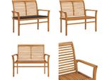 Vidaxl Panca Da Giardino Con Cuscino Antracite 112 Cm In Legno Massiccio Di Teak - Panca Da Giardino - Panca Da Giardino - Panca Da Patio - Panche Da Patio