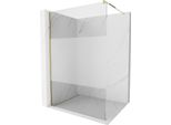 Mexen Kioto Parete Doccia Walk-In 140 X 200 Cm, Trasparente/Brinato 8 Mm, Oro - 800-140-101-50-35