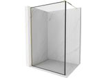 Mexen Kioto Parete Doccia Walk-In 50 X 200 Cm, Cornice Nera 8 Mm, Oro - 800-050-101-50-70