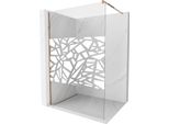 Mexen Kioto Parete Doccia Walk-In 120 X 200 Cm, Motivo Bianco 8 Mm, Oro Rosa - 800-120-101-60-85