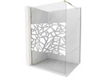 Mexen Kioto Schermo Doccia Walk-In 120 X 200 Cm, Motivo Bianco 8 Mm, Oro - 800-120-101-50-85
