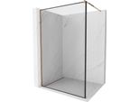Mexen Kioto Parete Doccia Walk-In 90 X 200 Cm, Cornice Nera 8 Mm, Oro Rosa - 800-090-101-60-70