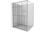 Mexen Kioto Pannello Doccia Walk-In 120 X 200 Cm, Motivo Nero 8 Mm, Oro - 800-120-101-50-78