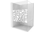 Mexen Kioto Parete Doccia Walk-In 120 X 200 Cm, Motivo Bianco 8 Mm, Bianco - 800-120-101-20-85